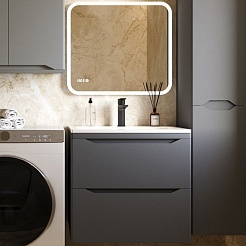 Style Line Мебель для ванной Марелла 60 Люкс Plus антискрейтч подвесная серая матовая – фотография-1